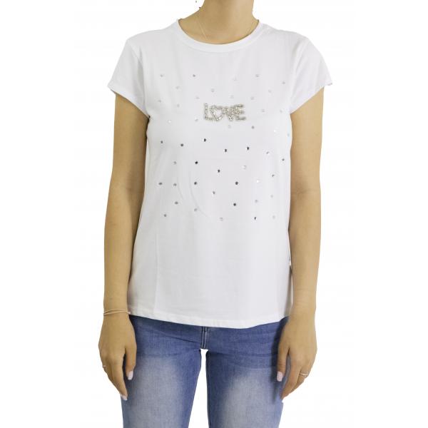 t shirt love con brillantini 